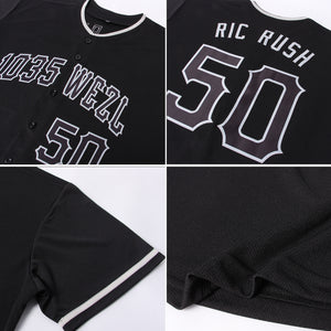 Custom Black Black-Gray Authentic Baseball Jersey