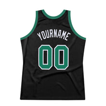 Load image into Gallery viewer, Custom Black Kelly Green-White Authentic Throwback Basketball Jersey
