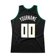 Load image into Gallery viewer, Custom Black White-Hunter Green Authentic Throwback Basketball Jersey
