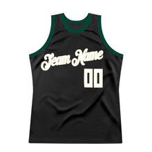 Load image into Gallery viewer, Custom Black White-Hunter Green Authentic Throwback Basketball Jersey
