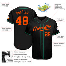 Laden Sie das Bild in den Galerie-Viewer, Custom Black Orange-Kelly Green Authentic Baseball Jersey
