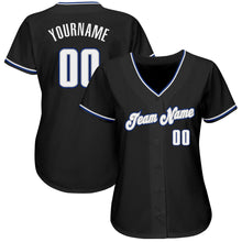 Laden Sie das Bild in den Galerie-Viewer, Custom Black White-Royal Authentic Baseball Jersey
