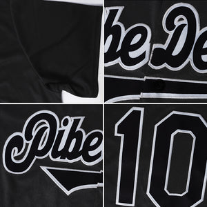 Custom Black White-Orange Authentic Baseball Jersey