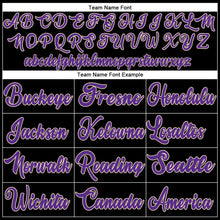 Load image into Gallery viewer, Custom Black Purple-Cream Authentic Baseball Jersey
