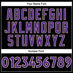 Custom Black Purple-Cream Authentic Baseball Jersey