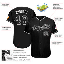 Load image into Gallery viewer, Custom Black Black-White Authentic Baseball Jersey
