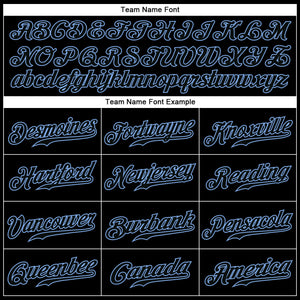 Custom Black Black-Light Blue Authentic Baseball Jersey
