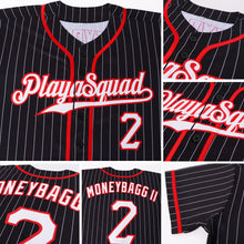 Laden Sie das Bild in den Galerie-Viewer, Custom Black White Pinstripe White-Red Authentic Baseball Jersey
