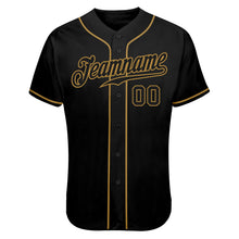 Загрузить изображение в средство просмотра галереи, Custom Black Black-Old Gold Authentic Skull Fashion Baseball Jersey
