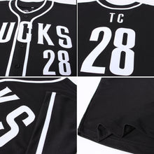 Load image into Gallery viewer, Custom Black White Authentic Baseball Jersey
