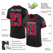Load image into Gallery viewer, Custom Black Red-White Mesh Authentic Throwback Football Jersey
