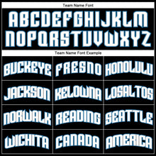 Load image into Gallery viewer, Custom Black Royal Pinstripe White-Blue Authentic Basketball Jersey
