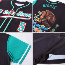 Load image into Gallery viewer, Custom Black Kelly Green-Red Authentic Mexico Two Tone Baseball Jersey
