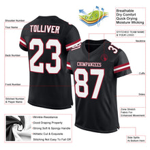 Load image into Gallery viewer, Custom Black White-Cardinal Mesh Authentic Football Jersey
