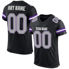 Laden Sie das Bild in den Galerie-Viewer, Custom Black Gray-Purple Mesh Authentic Football Jersey
