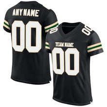 Load image into Gallery viewer, Custom Black White-Cream Mesh Authentic Football Jersey
