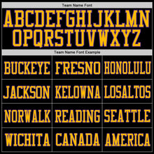 Laden Sie das Bild in den Galerie-Viewer, Custom Black Purple-Gold Mesh Authentic Football Jersey
