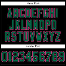 Load image into Gallery viewer, Custom Black Kelly Green-Pink Mesh Authentic Football Jersey
