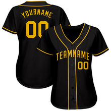 Загрузить изображение в средство просмотра галереи, Custom Black Gold Authentic Baseball Jersey
