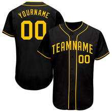Загрузить изображение в средство просмотра галереи, Custom Black Gold Authentic Baseball Jersey
