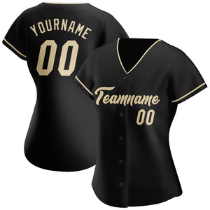 Custom Black Cream Authentic Baseball Jersey