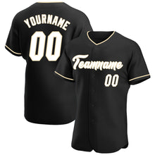 Load image into Gallery viewer, Custom Black White-Cream Authentic Baseball Jersey
