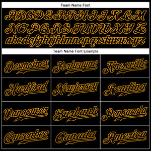 Custom Black Black-Gold Authentic Sleeveless Baseball Jersey