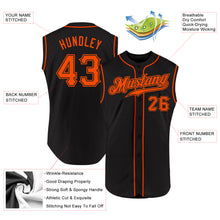Laden Sie das Bild in den Galerie-Viewer, Custom Black Orange Authentic Sleeveless Baseball Jersey
