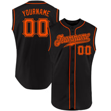 Laden Sie das Bild in den Galerie-Viewer, Custom Black Orange Authentic Sleeveless Baseball Jersey
