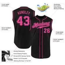 Laden Sie das Bild in den Galerie-Viewer, Custom Black Pink Authentic Sleeveless Baseball Jersey
