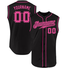 Laden Sie das Bild in den Galerie-Viewer, Custom Black Pink Authentic Sleeveless Baseball Jersey
