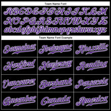 Laden Sie das Bild in den Galerie-Viewer, Custom Black Purple-White Authentic Sleeveless Baseball Jersey
