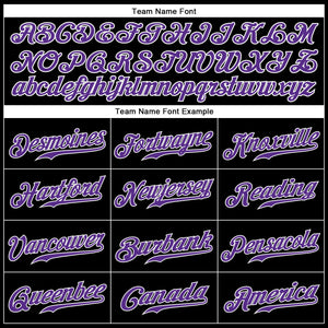 Custom Black Purple-White Authentic Sleeveless Baseball Jersey