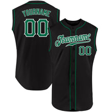 Load image into Gallery viewer, Custom Black Kelly Green-White Authentic Sleeveless Baseball Jersey

