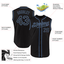 Charger l&#39;image dans la galerie, Custom Black Black-Light Blue Authentic Sleeveless Baseball Jersey

