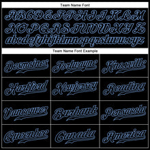 Laden Sie das Bild in den Galerie-Viewer, Custom Black Black-Light Blue Authentic Sleeveless Baseball Jersey
