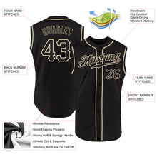 Laden Sie das Bild in den Galerie-Viewer, Custom Black Black-Cream Authentic Sleeveless Baseball Jersey
