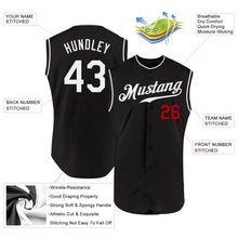 Charger l&#39;image dans la galerie, Custom Black White-Red Authentic Sleeveless Baseball Jersey
