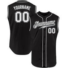 Load image into Gallery viewer, Custom Black White-Gray Authentic Sleeveless Baseball Jersey

