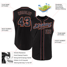 Загрузить изображение в средство просмотра галереи, Custom Black Black-Orange Authentic Sleeveless Baseball Jersey
