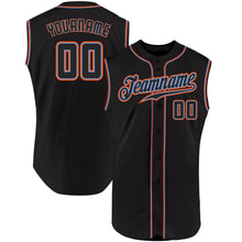 Загрузить изображение в средство просмотра галереи, Custom Black Black-Orange Authentic Sleeveless Baseball Jersey
