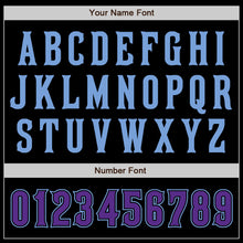 Load image into Gallery viewer, Custom Black Purple-Light Blue Authentic Baseball Jersey
