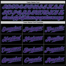 Laden Sie das Bild in den Galerie-Viewer, Custom Black Purple-Light Blue Authentic Baseball Jersey
