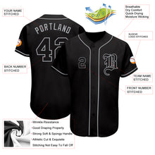 Загрузить изображение в средство просмотра галереи, Custom Black Black-Gray Authentic Baseball Jersey
