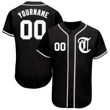 Custom Black White-Gray Authentic Baseball Jersey