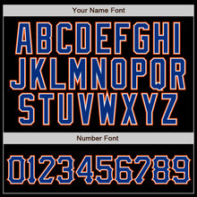 Load image into Gallery viewer, Custom Black Royal Pinstripe Royal-Orange Authentic Baseball Jersey
