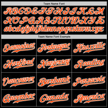 Load image into Gallery viewer, Custom Black Orange Pinstripe Orange-White Authentic Baseball Jersey
