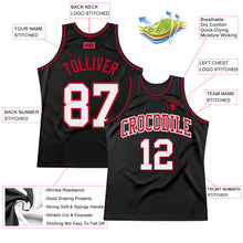 Загрузить изображение в средство просмотра галереи, Custom Black White-Red Authentic Throwback Basketball Jersey
