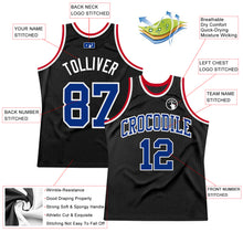 Charger l&#39;image dans la galerie, Custom Black Royal-White Authentic Throwback Basketball Jersey
