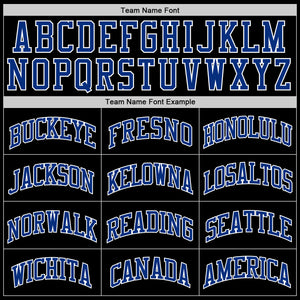 Custom Black Royal-White Authentic Throwback Basketball Jersey